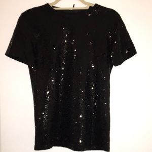 Dkny XS black sequin top